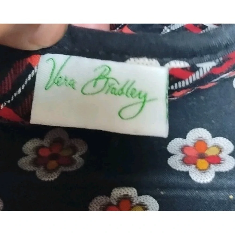 Vera Bradley Retired Pirouette Little Betsy Black Floral Shoulder Bag Purse Tote